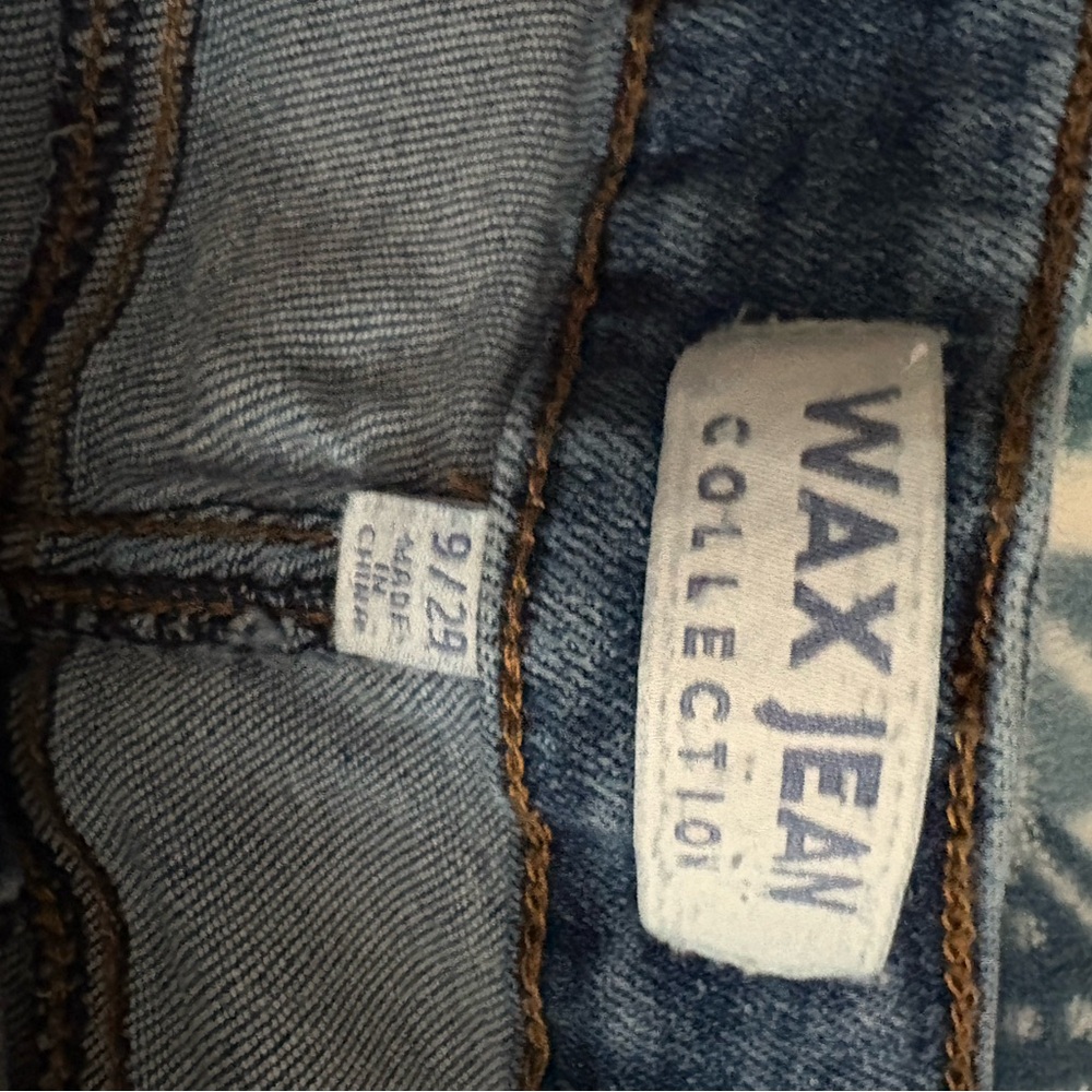 Wax Jean Women's Distressed Blue Boyfriend Jeans - Picture 3 of 5